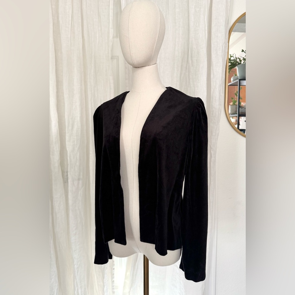 Vintage 90s Black Velvet Velour Blazer
